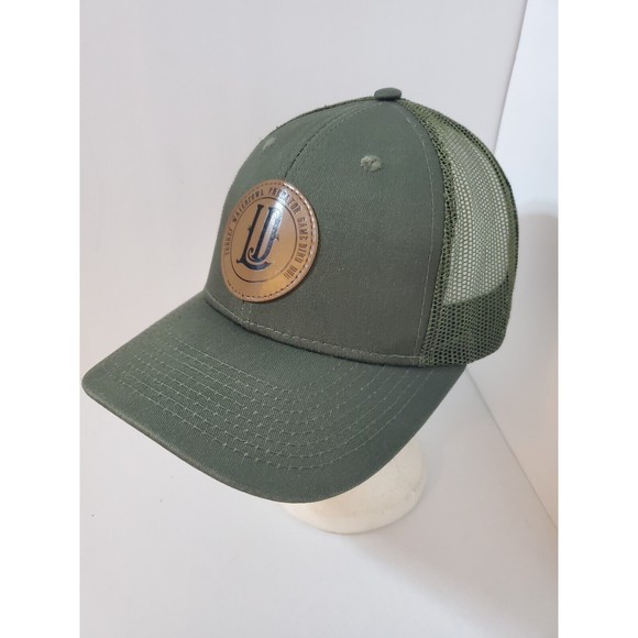Lucky Duck Premium Decoys Mesh Back Leather Patch Trucker Hat - Picture 1 of 9